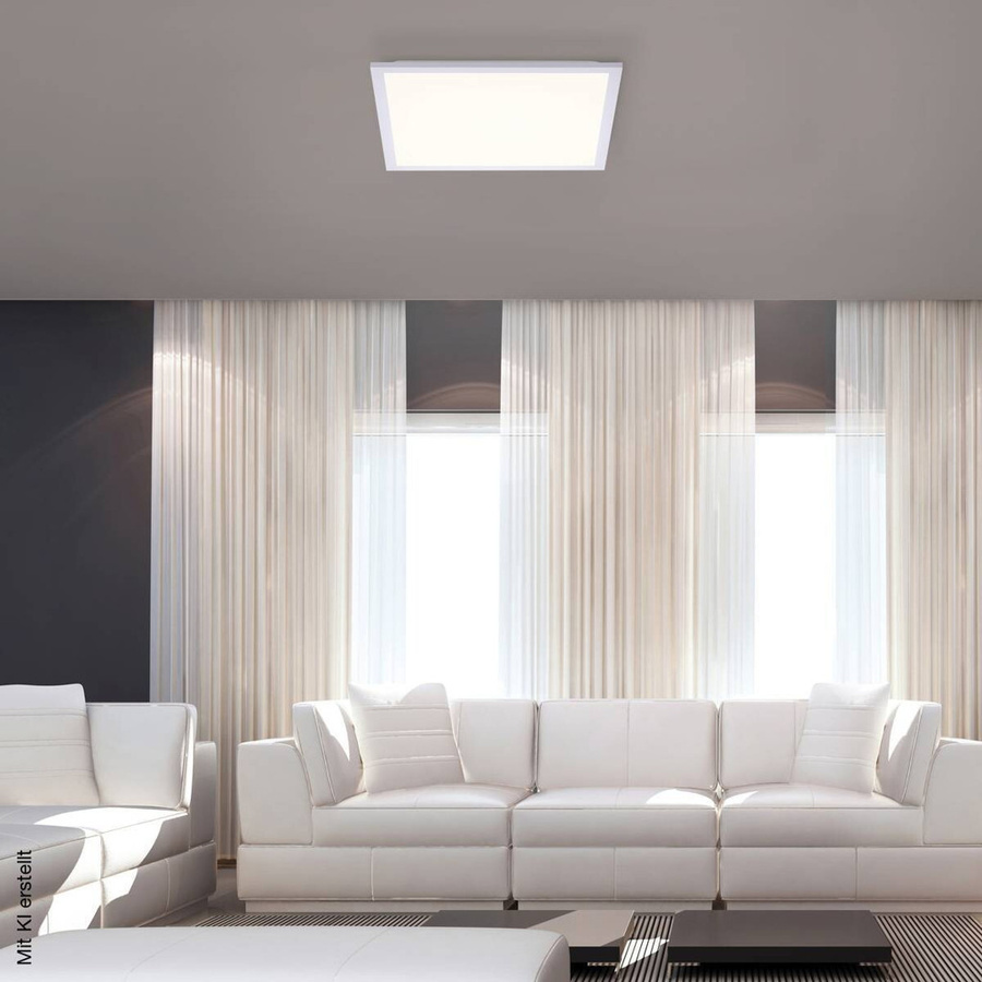 Just Light LED Deckenleuchte Flat in Weiß aus Kunststoff B/H/T: 45,5 x 6,0 x 45,5 cm - Bild 3