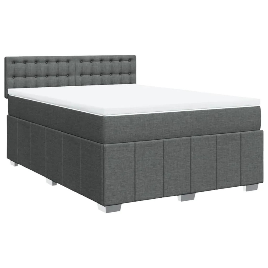 vidaXL Boxspringbett mit Matratze Dunkelgrau B/T/H: 140 x 200 x 100,5 cm - Bild 2