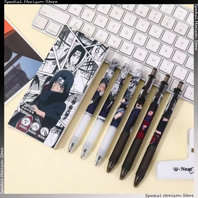 6-teiliges Naruto Gelstift-Set von Bandai mit Sasuke Uchiha Motiv, bunte Schreibstifte für Schule und Büro - Bild 2