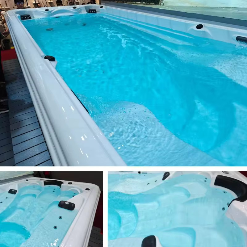 Freistehender Outdoor-Whirlpool mit Hydrotherapie-Wasserstrahlen für Familienmassage und Entspannung - Bild 5