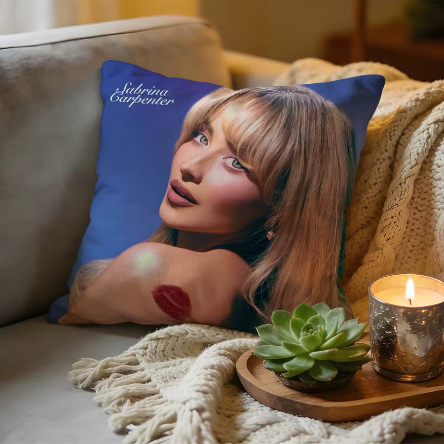 Home Singer Kissenbezug Sabrina Carpenter aus gewaschenem Leinen, quadratisch, Weiß und Blau, Breite: 30 cm, Höhe: 30 cm - Bild 4