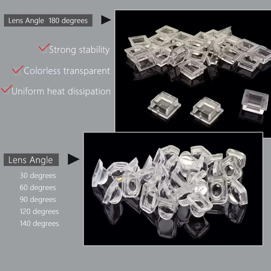 100 Stück TiaoChongYi Konvexe Optische Linsen für 5050 SMD WS2812 WS2811 SK6812 RGB LED Streifen, Transparent - Bild 3