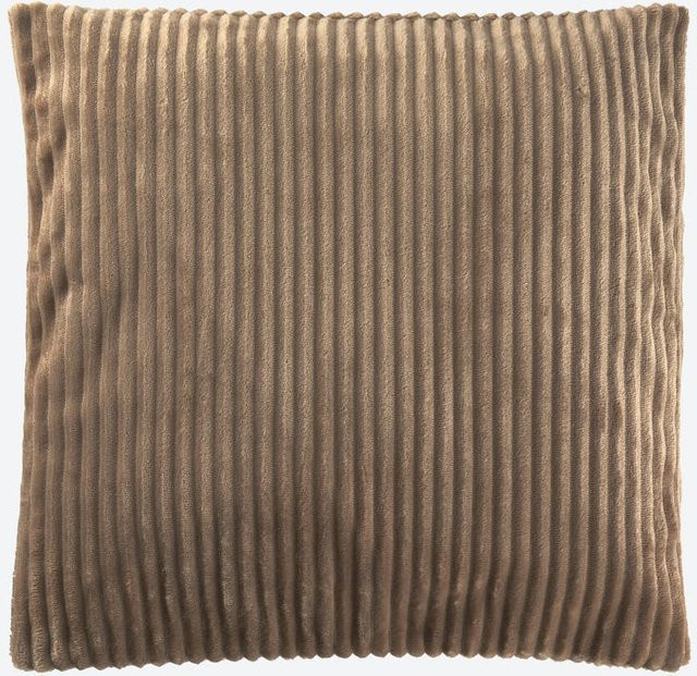 2er-Pack NKD Kissenhüllen aus Flanell in Beige und Braun mit Streifenmuster, B/B: 40 x 40 cm - Bild 1