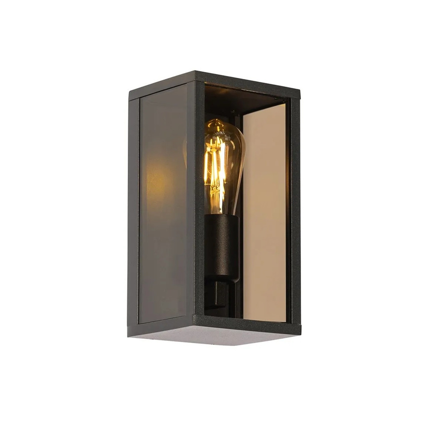 QAZQA Außenwandleuchte Charlois in Schwarz und Bronze aus Aluminium mit Glas, IP44, E27, Höhe: 26 cm - Bild 2