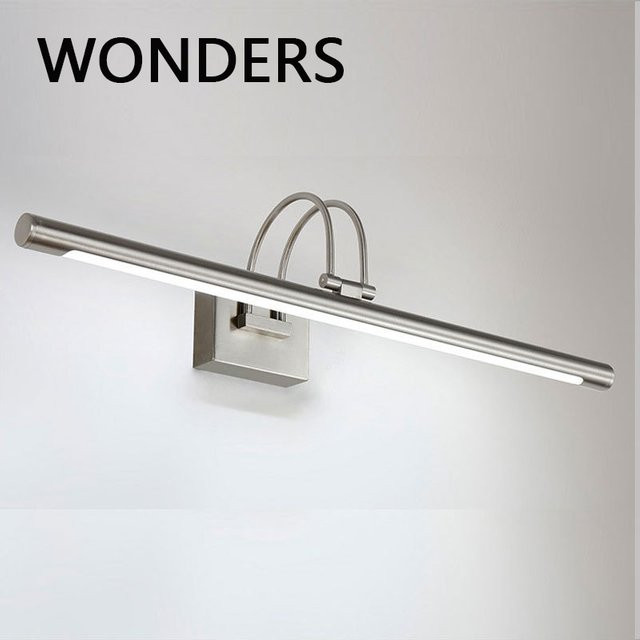 KINLAMS Moderne LED-Wandleuchte aus Metall für Badezimmer und Schminktisch in Nickel-Bronze und Silber, verstellbar - Bild 1