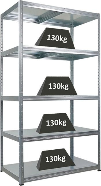 PROREGAL Schwerlastregal Steel Eagle verzinkt in Silber, H x B x T: 180 x 100 x 60 cm - Bild 1