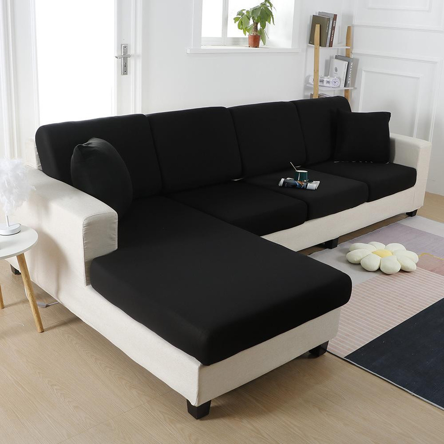 Staubdichte Stretch-Sofakissenbezüge von airldianer in Gelb aus 100% Polyester - Bild 1