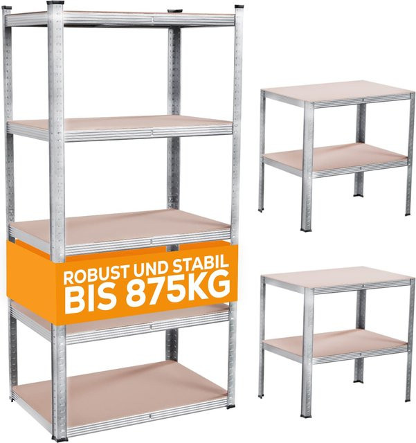 Tronitechnik Schwerlastregal in Silber mit Stahlgestell und 5 Ablagen, B/T/H: 90 x 40 x 180 cm - Bild 1