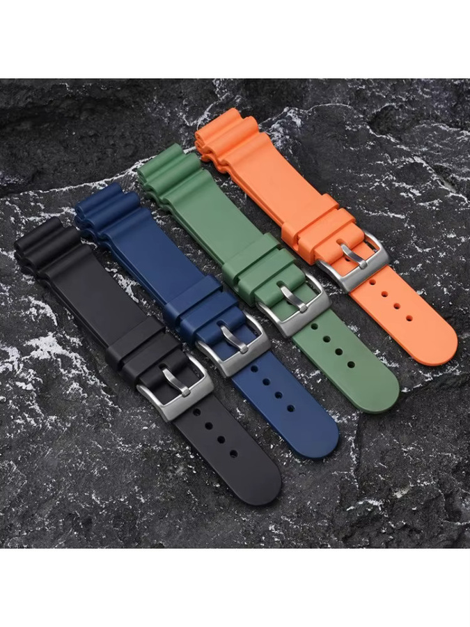 strapfreak Uhrenarmband Fluorkautschuk, Schwarz, Herren - Bild 3