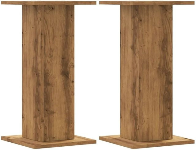 vidaXL Pflanzenständer 2er Set aus Holzwerkstoff in Artisan-Eiche, Farbe: Braun, B/T/H: 30 x 30 x 60 cm - Bild 1