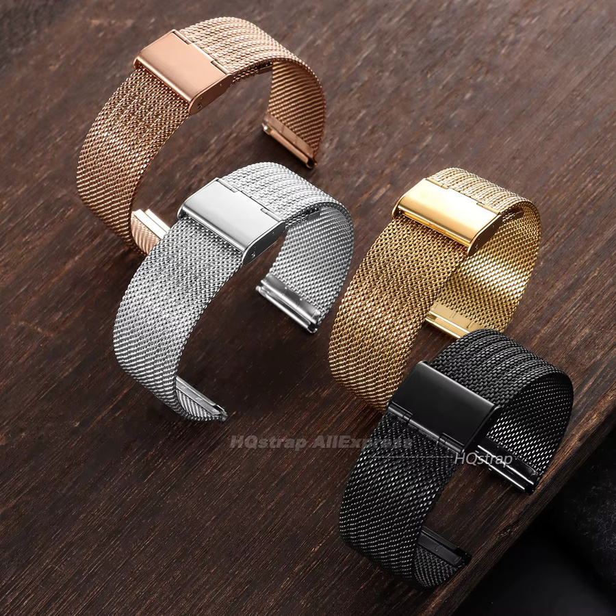 HQstrap Uhrenarmband Milanaise-Mesh, Edelstahl, Silber, Unisex - Bild 2