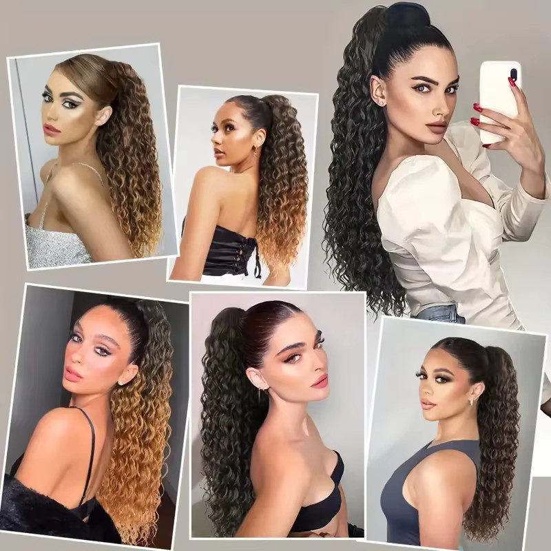 WIGSIN Haarteil Wasserwelle Kordelzug, 24 Zoll, Damen - Bild 5