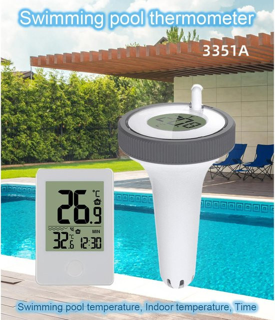 Koogeelife Digitales Schwimmbadthermometer in Weiß für Schwimmbad und Aquarium - Bild 1