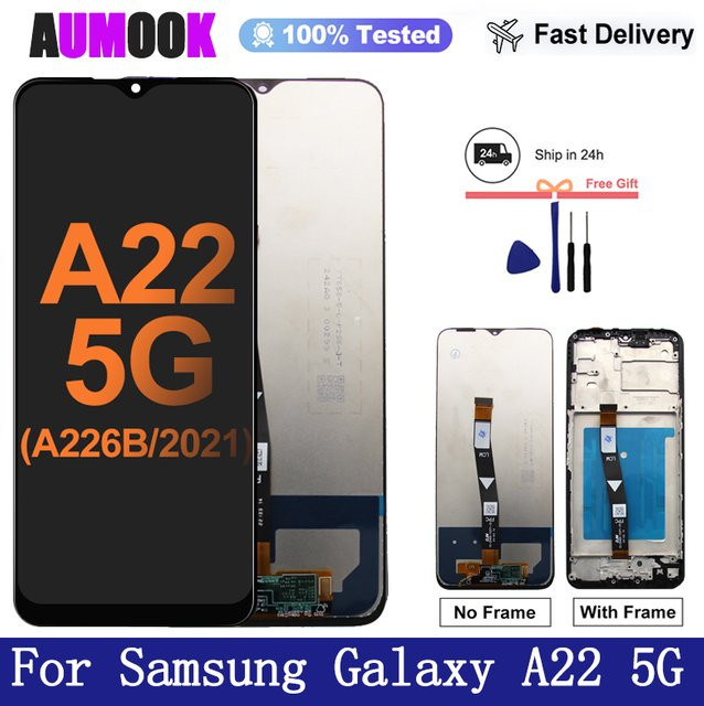 Samsung Galaxy A22 5G LCD Display mit Touchscreen Digitizer Montage in Schwarz - Bild 1
