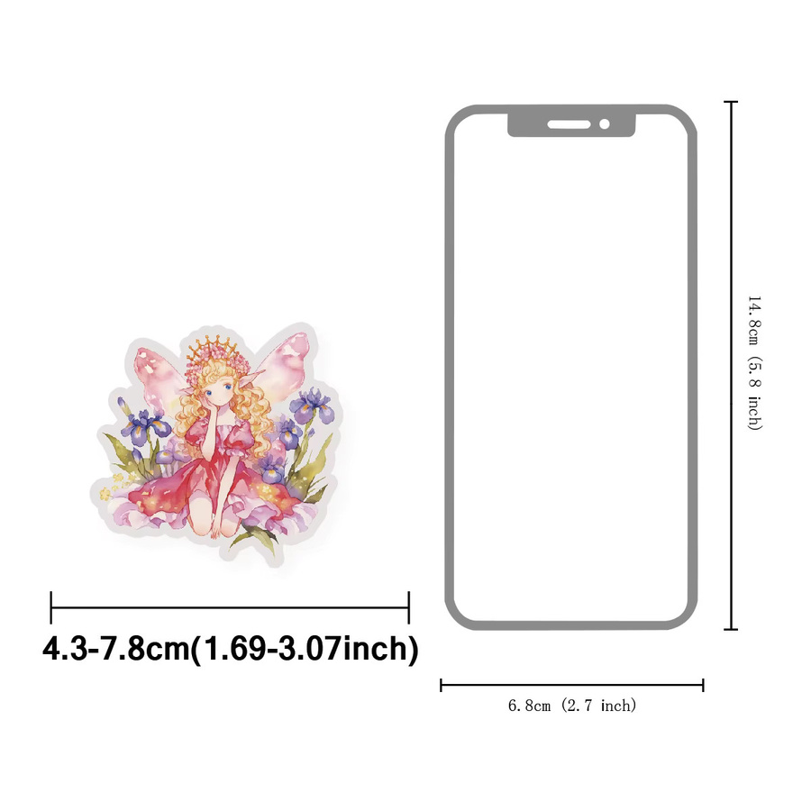 Etori Life Dreamy Flower Spirit Cartoon Aufkleberpaket mit Vintage-Blumenmuster in Multicolour für Scrapbooking und Notizbücher - Bild 2