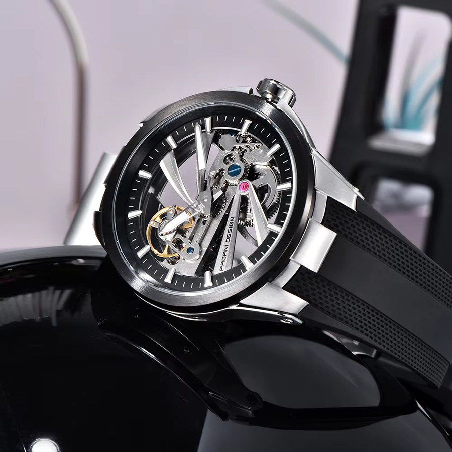 PAGANI DESIGN Armbanduhr Automatik, Edelstahl, Kautschuk, Saphirglas, Herren - Bild 4