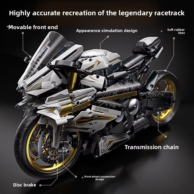 Platin BMW Motorrad, Baustein-Modell, Fahrzeuge - Bild 4