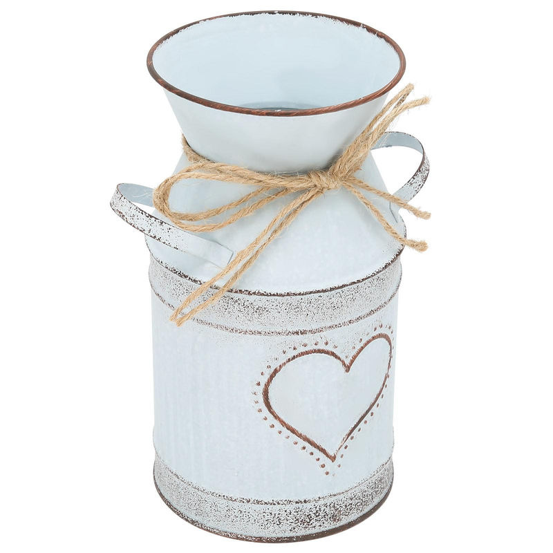 TOMTOP JMS Herzförmige Metallvase mit Tauendesign in Weiß für Innen und Außen - Bild 2