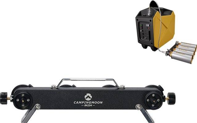 CAMPINGMOON BKZ54 Gasadapter für Butan-Gasherde in Schwarz zum Nachfüllen von Gastanks - Bild 1