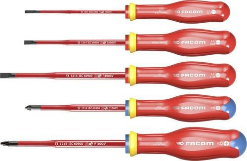 Facom Elektriker Schraubendreher-Set 5-teilig in Rot - Bild 1