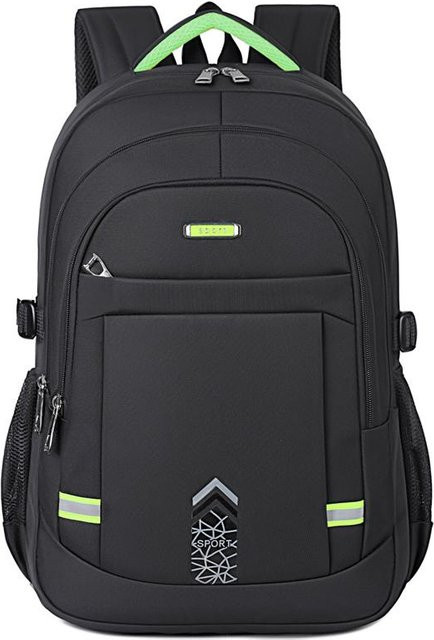 Weft Unisex Laptop-Rucksack für Outdoor, Wandern und Reisen in Grün und Schwarz - Bild 1