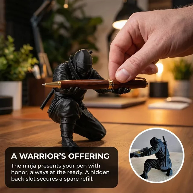 Ninja-Stifthalter von Meade in Schwarz aus Kunststoff für deinen Schreibtisch - Bild 1