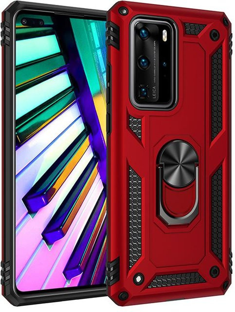 Stoßfeste Schutzhülle für Huawei P40 P30 P20 Mate 20 30 40 Lite Pro und Nova 5T 7i 6se 7se in Rot - Bild 1