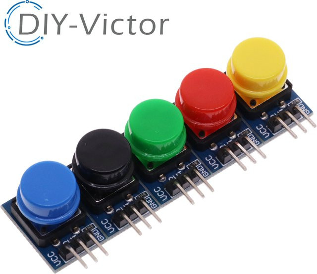5 Stück Licht-Berührungsschalter Module mit Hut-High-Level-Ausgang, 12 x 12 mm, Multicolor, für Arduino oder Raspberry Pi 3 - Bild 1