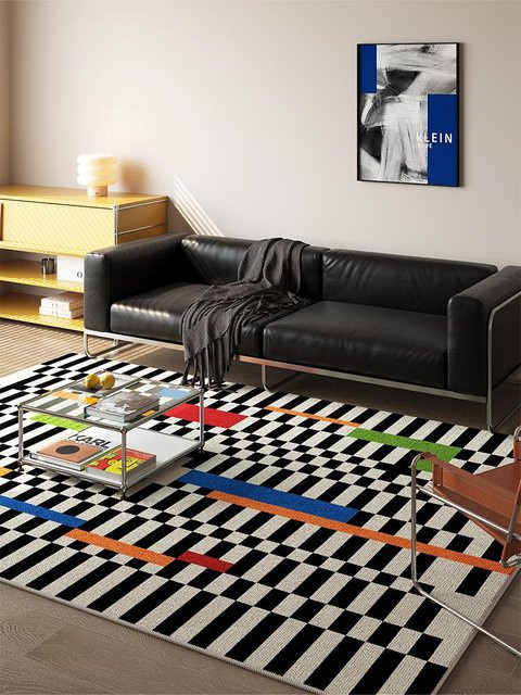Karpetti Moderner Teppich mit Streifenmuster in Mehrfarbig, Rutschfest und Waschbar, B: 100 cm, L: 160 cm - Bild 1