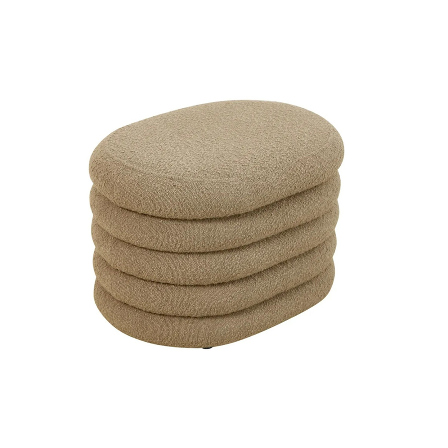 Svita Blossom S Hocker mit Stauraum als Sitzhocker und Ottomane aus Bouclé in Hellbraun B/T/H: 60 x 45 x 42 cm - Bild 2