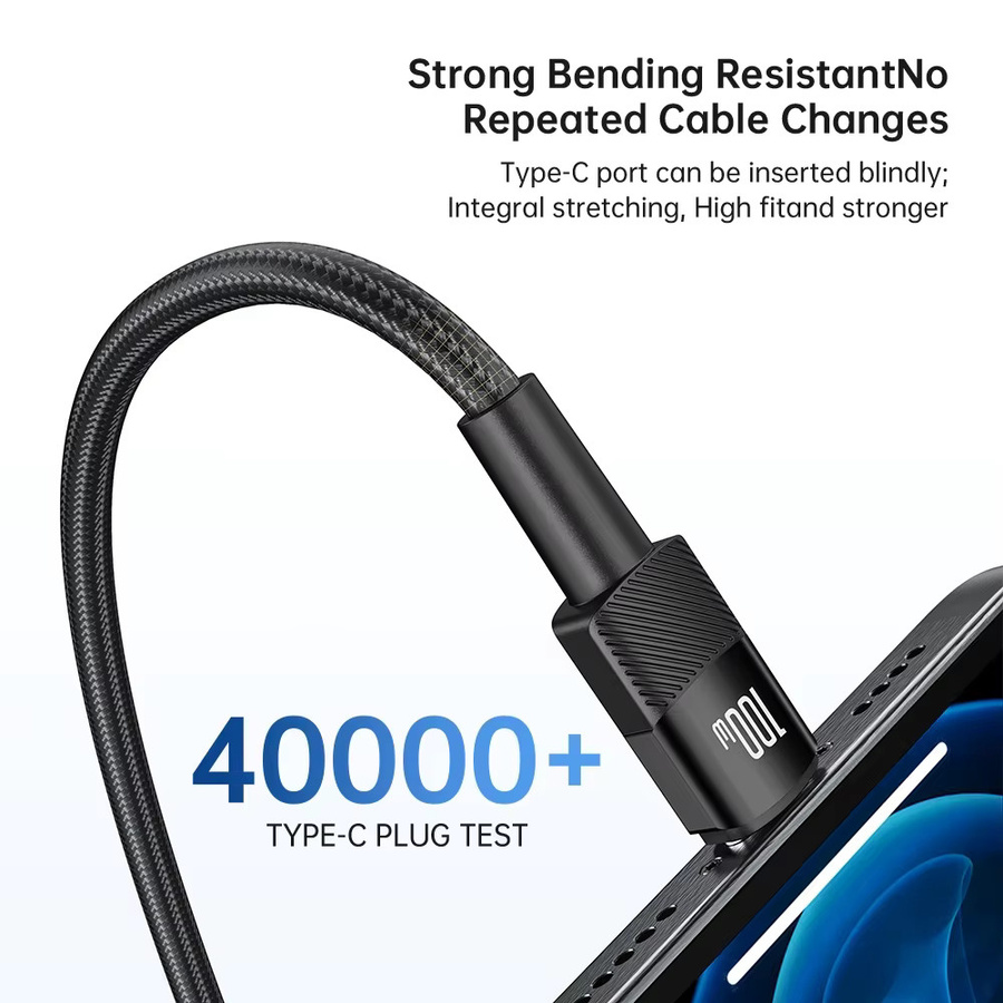 NNBILI USB-C auf USB-C Kabel 100W PD 3.0 Quick Charge 4.0 Schnellladekabel in Schwarz - Bild 5