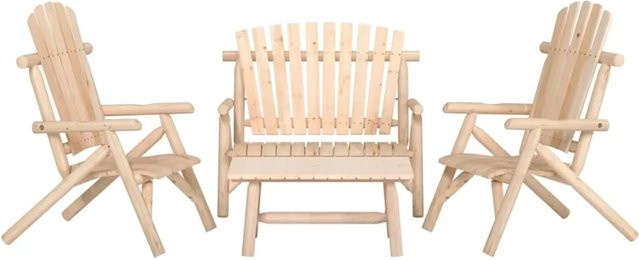vidaXL 4-tlg Garten-Lounge-Set aus Fichtenholz in Braun im Adirondack-Stil - Bild 1