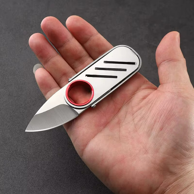 Mini Edelstahl EDC Schlüsselanhänger-Werkzeug als tragbarer Multifunktions-Kartonöffner in Silber - Bild 5