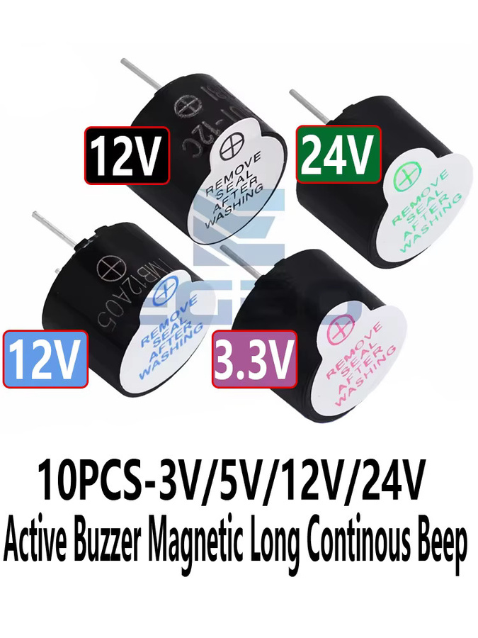 10er Set EGBO Aktive Piezo Summer Magnetische Mini Summer für Arduino in Schwarz - Bild 4
