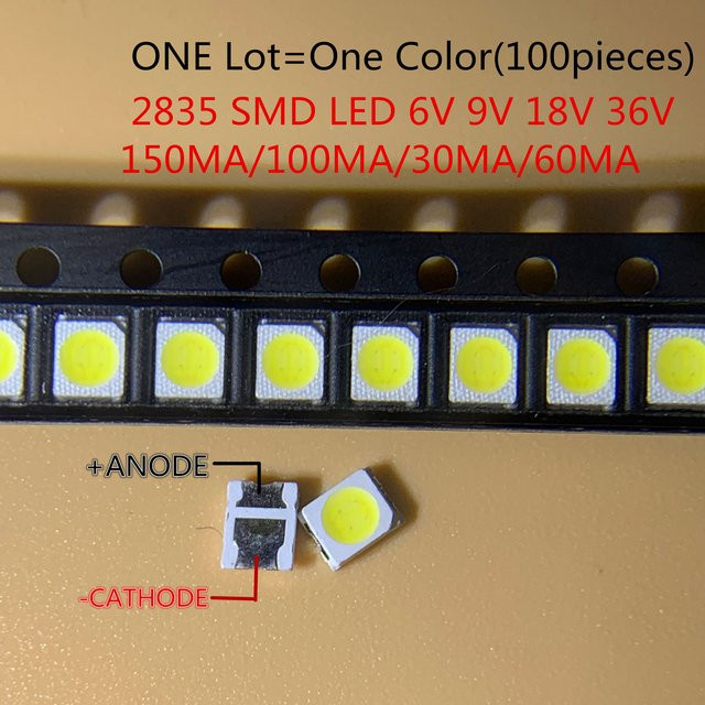 100 Stück SMD LED 2835 Cool White 6000-6500K Hochhelligkeit - Bild 1
