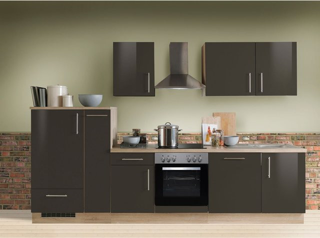 MENKE Küchenblock Premium in Lava mit Geschirrspüler, Breite: 300 cm - Bild 1