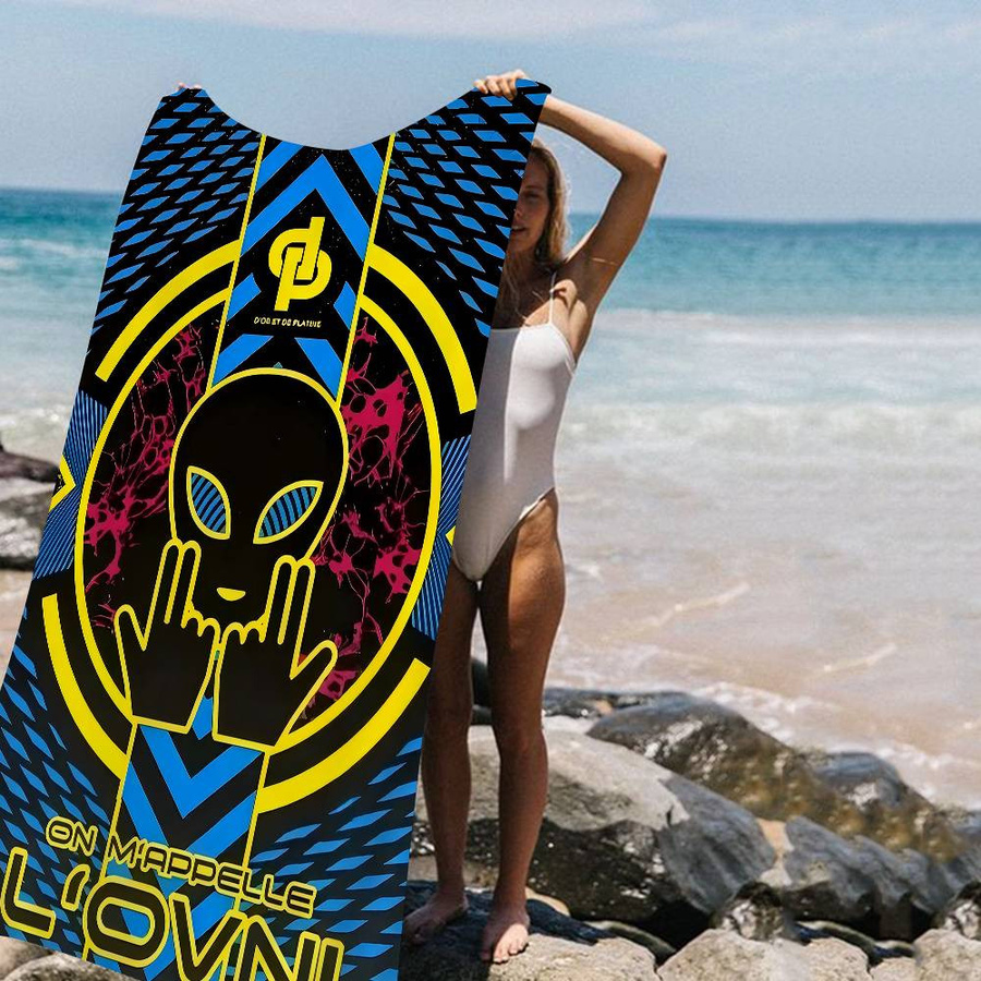 Ka Chen Muda Mikrofaser Strandtuch in Weiß und Multicolour, B: 63 cm, H: 120 cm - Bild 1