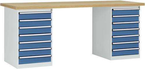 Manuflex Werkbanksystem WC5127.0002 aus Stahl in Lichtgrau, B/T/H: 300 x 200 x 80 cm - Bild 1