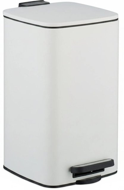 Relaxdays Kosmetikeimer aus Metall in Weiß mit Softclose Funktion, B/T/H: 33,5 x 20 x 23,5 cm - Bild 1