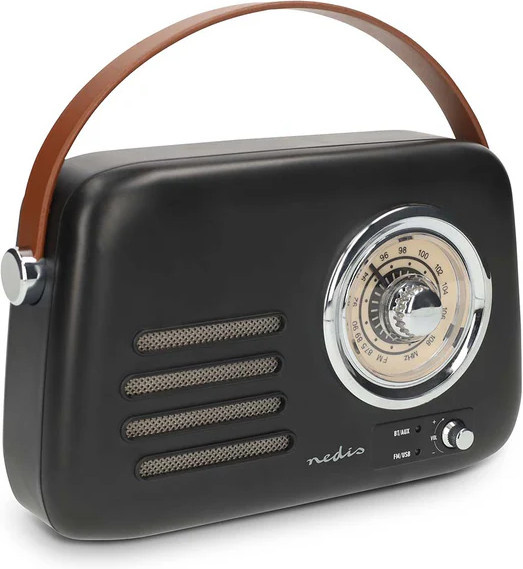 Nedis Retro Radio RDFM2600BK schwarz mit Bluetooth, USB-C und 3,5 mm Klinkenanschluss - Bild 1