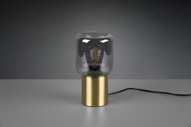 Reality Tischlampe Nico in Messing mit transparentem Glasschirm - Bild 1