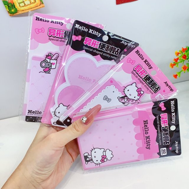 Sanrio Hello Kitty Haftnotizen in Blau und Pink, niedliche selbstklebende Notizblöcke für Schule und Studium - Bild 1