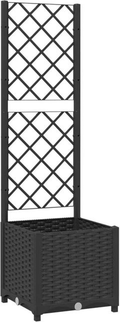 vidaXL Garten-Pflanzgefäß mit Spalier in Schwarz aus Kunststoff, B/T/H: 40 x 40 x 136 cm - Bild 1