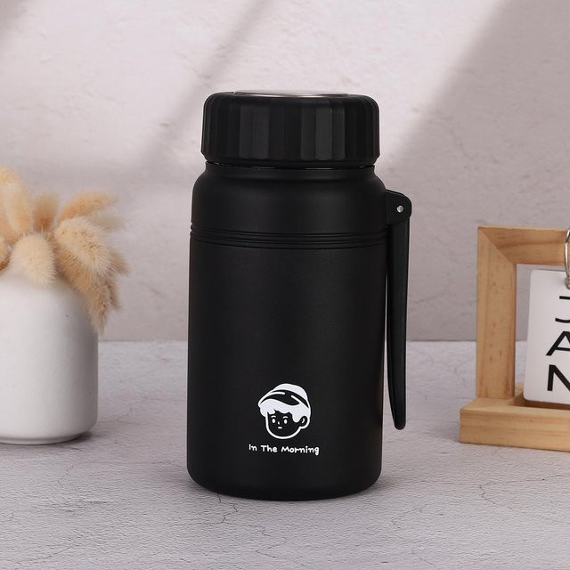 Yiran Furniture Edelstahl Thermobecher mit Teeglas und großer Kapazität, 1000ml, Schwarz oder Weiß - Bild 1