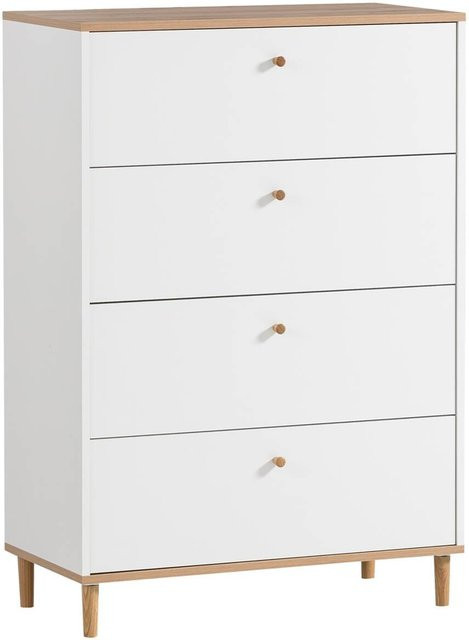 Kommode Hilda von Möbelpartner in Weiß Matt mit Eiche Artisan Nachbildung, B/H/T: 80,1 x 116,7 x 40 cm - Bild 1