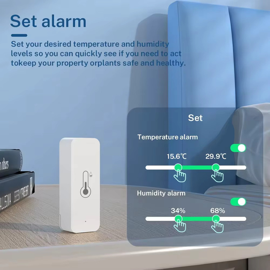 Tuya WiFi Außentemperatur- und Feuchtigkeitssensor IP65 Wasserdicht, Smartes Thermometer Hygrometer in Weiß, kompatibel mit Smart Life App - Bild 3