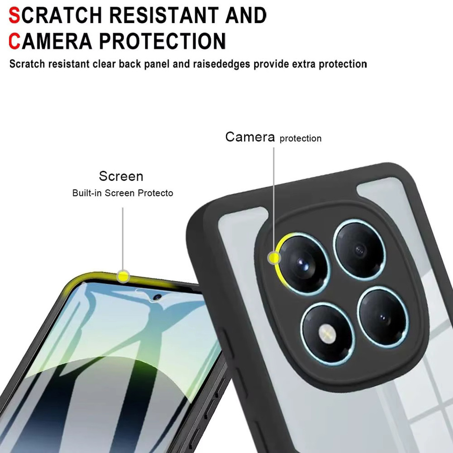 Xiaomi Redmi Note 15 Pro Stoßfeste Handyhülle mit 360 Grad Vollschutz und Displayschutzfolie in Transparent - Bild 5