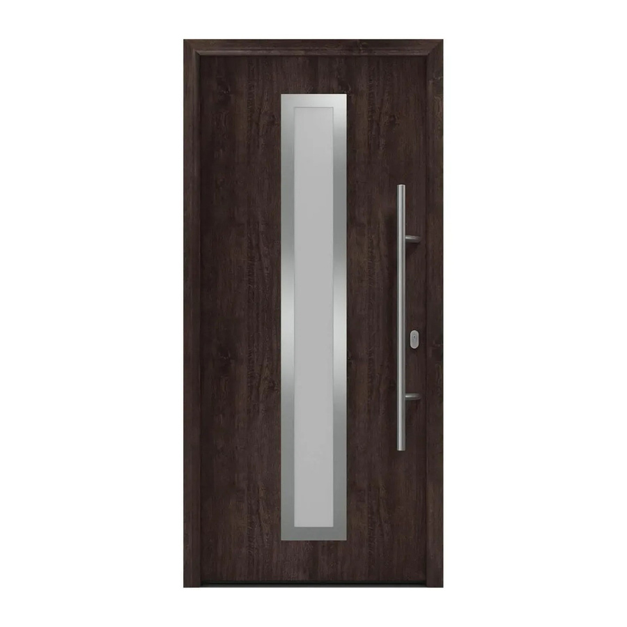 EcoStar Haustür Isopro IP 700S mit Glaseinsatz in Eiche Dunkel Braun, B/H: 110 x 210 cm, DIN Rechts - Bild 2