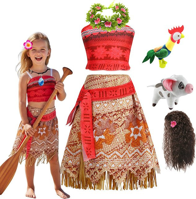 PKFC Sommer-Moana-Kleid Prinzessin, Cosplay Set, Bunt / Mehrfarbig - Bild 1