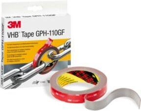 3M doppelseitiges Klebeband Grau GPH-110F19-3 Breite: 19 mm, Länge: 3 m - Bild 2